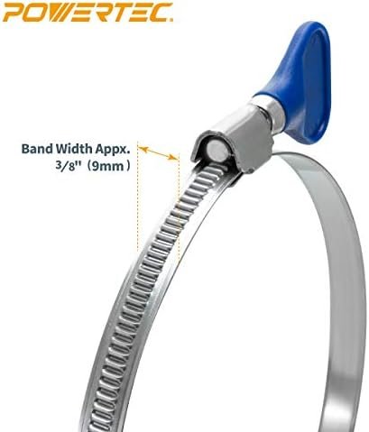 POWERTEC 70247 1-1/2 Inch Stainless Steel Thumb Screw Clamps, Adjustable Key Hose Clamps for Pool Hose for Above Ground Pools and PVC Tubing, Pipe Clamp, Worm Gear Clamp, 5 pack - Image 6