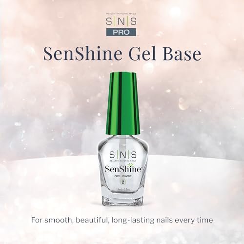 SNS Base Coat Nail Polish for Nail Dip Powder, SenShine Gel Base - Long-Lasting & Fast-Drying Nail Strengtheners Gel Base - Low-Odor & No UV Lamp Required - 0.5 OZ - Image 2