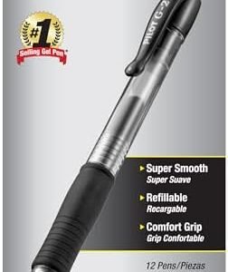 Pilot, G2 Premium Gel Roller Pens, Extra Fine Point 0.5 mm, Pack of 12, Black