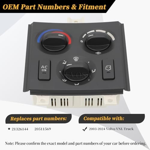 Climate Control Module - A/C Control Panel Module 12V Air Conditioning Heater Control Switch Temperature Control Panel for Volvo Truck VNL 2003-2024 7+14 Pins Replacement OEM 21326144 20511569 - Image 2
