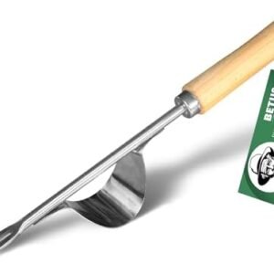Betus Manual Hand Weeder - Bend-Proof Leverage Base for Super Easy Weed Removal & Deeper Digging - Sturdy Chrome Plated Steel - Compact Garden Weed Puller Tool for Yard Lawn and Farm