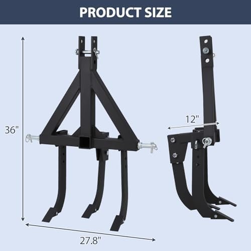 Middle Buster for CAT 0& 1, 3-Point Quick Hitch Tractors with 3 Adjustable & Replaceable Ripper Shanks, Upgraded Heavy Duty Steel Furrowing Plow - Image 8