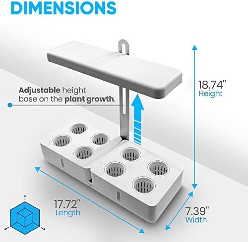 SereneLife 8 Pods Hydroponic Herb Garden, White - Image 3