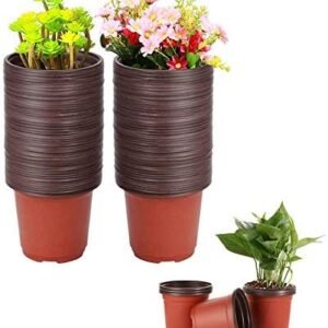 100 Pcs 3.5 Inch Plastic Seedlings Plants,Nursery Pots,Seed Starting Pot for Succulents, Seedlings, Cuttings, Transplanting