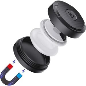 Magnet AirTag Holder,IPX8 Waterproof Case AirTag Sticker Bike Mount,Compatible with Apple AirTag丨Strong Neodymium Magnet,Easy Installation for Car,Utility Trailer,Bike,Metal Surfaces etc.