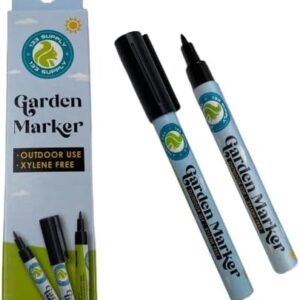 2 Pack Garden Marker Pen Permanent Markers Black (UV Fade Resistant Marker Pens for Plant Markers Garden Markers Waterproof Pen Black Markers Outdoor Marker for Garden Plant Labels 0.8mm)