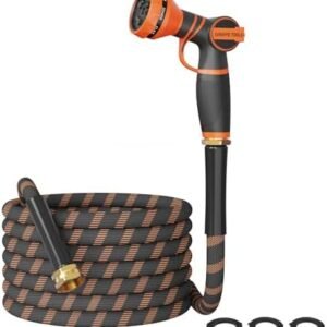 Giraffe Tools Garden Hose 25FT 5/8” Lightweight & No-Kink Flexible Water Hoses Burst 600 psi with 9 Spray Nozzle Heavy Duty Hose