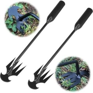 Weed Puller Tool, 2024 Upgrade Weeding Artifact Uprooting Weeding Tool, 4 Teeths Dual Purpose Manual Weeders Tool, Multifunctional Hand Weeder Tools for Garden (2Pcs-10.6in)