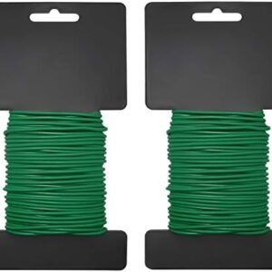 Shintop Plant Ties, 2PCS Reusable 3.5mm Garden Twist Tie Heavy Duty Soft Wire Tie for Gardening, Home, Office (Green, 52.5 feet)