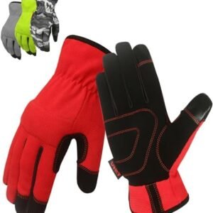 Safety Work Gloves for Men & Women, Multi-Purpose Mechanic Home Utility Gardening Working Gloves Light-Duty Touchscreen