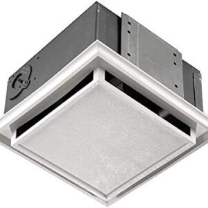 Broan-Nutone 682 Duct-Free Ventilation Fan, White Square Ceiling or Wall Exhaust Fan with Plastic Grille