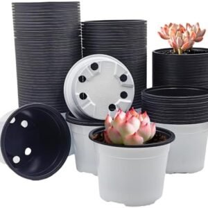 Seeding Pots White Color 100-Pack 2.7 inches, Plastic Seeds Starter Pots and Germination Soft Pots with Drainage Holes (100pcs Soil Blocking Paper Included)