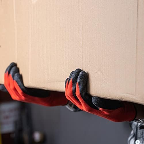 12 Pairs Rubber Coated Work Gloves, Textured Latex Palm for Grip, Construction, Warehouse and Garden Safety Gloves, Bulk Pack, Large - Image 4