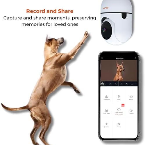 MOBI MobiCam HDX Wi-Fi Pan & Tilt Smart Pet Monitoring Camera, Pet Video Monitor, Night Vision IP Camera, Motion Detection, Full HD, Two-Way Audio, Remote View & Recording with Free Smart App - Image 5