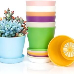 8 Pcs Plant Pots,Flower Pots,Plastic Pots for Plants,Nursery Pots,Succulent Pots,Planters for Indoor Plants,Herb Garden Planter,Small Plant Pots,Mini Flower Pots,Cute Plant Pots