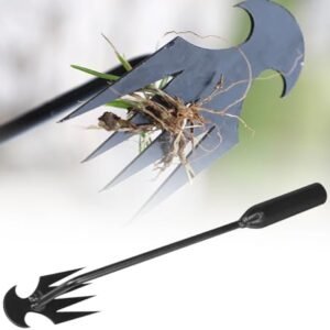 Weeding Artifact Uprooting Weeding Tool, 2024 New Manganese Steel Forged Weed Puller 4 Teeth Dual Purpose Weeder, Hand Weeder Tool Garden Tools for Yard Farm Garden Weeding Tools (10.6in)