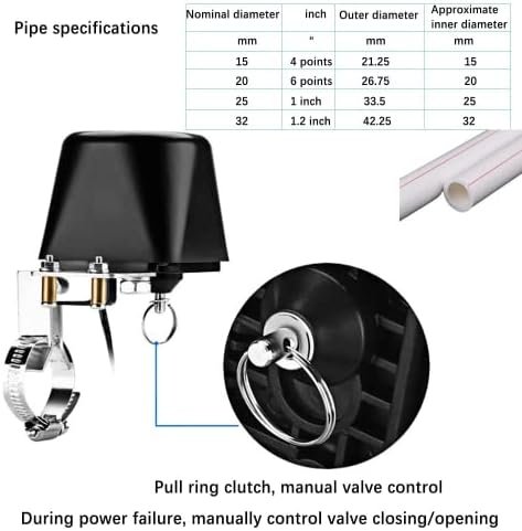 Zigbee Water Valve, Tuya Smart Water Valve Shutoff, Automatic Ball Valve Watering Timer, Sprinkler Controller, Compatible with Alexa and Google Assistant and App iOS/Android, Wireless Remote Control - Image 6
