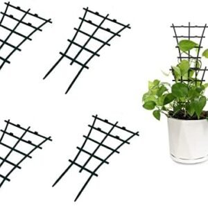 Mini Plant Trellis Garden Trellis for Climbing Plants Outdoor Plastic Superimposed Potted Plant Support Flower Supports (4 Pcs)