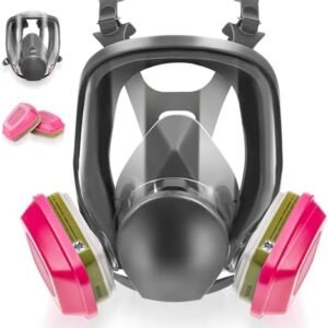 Full Face Gas Respirator Mask - Gas Masks with 60926 Activated Carbon Filter, Against Dust, Gases, Organic Vapor