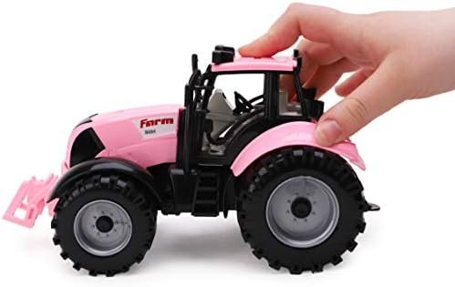 Toyland Friction Powered Farm Tractor with Opening Bonnet (Pink) - Image 2