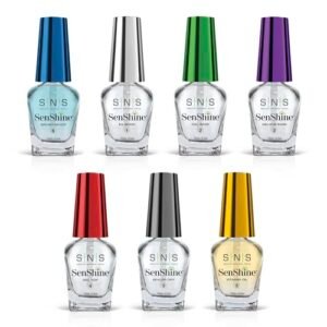 SNS SenShine Base Coat Nail Polish for Nail Dip Powder Set, 7 Pack - Long-Lasting & Fast-Drying Nail Strengtheners Gel Base - Low-Odor Dipping Powder Polish - 0.5 FL OZ