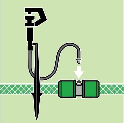 Lily's Home Above Ground Sprinkler System. DIY Irrigation System for Raised Garden Bed, Grass, Shrubs, Flowers, Vegetables. 6 Micro Sprinklers Set Connecting Directly to Your Garden Hose - Image 3