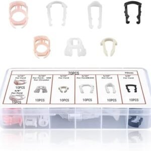 70 PCS Car Fixed Clip Classification Combination Kit, Nylon Material Fuel Hose Line Repair Fastening Clip, Multi-functional Replacement Accessories, Compatible with GM, Ford (Multicolored)