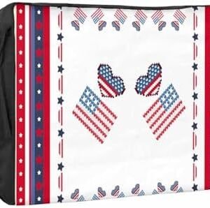 4th of July Outdoor TV Cover 32 Inch Blue Red American Flag TV Enclosure Independence Day Patriotic Liberty Memorial TV Covers for Outside TV Display Screen Protector with Remote Control Pocket