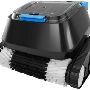 Black Pearl Ultra In-Ground Battery Powered Robotic Pool Vacuum Cleaner, Wall Climbing Pool Vacuum Lasts up to 150 Mins, Floor & Wall Scrubbing System, for Pools Up to 10 Feet Deep
