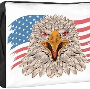 4th of July Outdoor TV Cover 50 Inch Patriot Eagle American Flag TV Enclosure Independence Day TV Covers for Outside Holiday TV Display Screen Protector with Remote Control Pocket