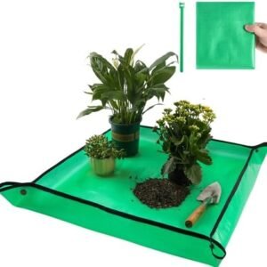 Repotting Mat for Indoor Plant Transplanting Control Mess, 26.8"X26.8" Waterproof Succulent Potting Mat Square Planting Tray Soil Change Mat Gardening Gifts for Plant Lovers