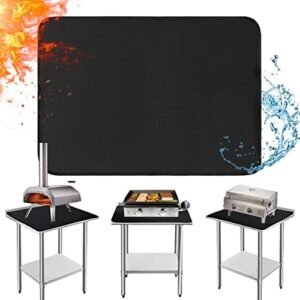 24x31in Heat Resistant Grill Mats for Outdoor Grill to Protect Your Prep Table and Outdoor Grill Table - Fire Proof & Water Proof & Oil Proof BBQ Mat - Black (0.6mm)