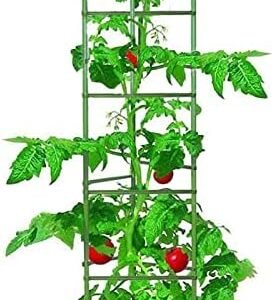 Tomato Cage 5ft 6-Pack Large Tall Tomato Cages Tomato Stakes Plants Supports Garden Stakes,40 Clips and Plant Ties Include, Green