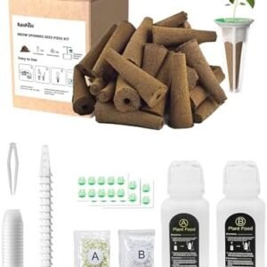 RAINPOINT 156 PCS Gardening Seed Pods for Hydroponics Growing System, Seed Pods Kit for Hydroponics Growing System, 52pcs Seed Pod Kit Sponges and 60pcs Blackout Stickers