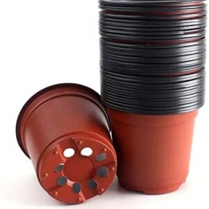 4" Plastic Plants Pots for Starting Seeds Seedlings Indoor Outdoor, 50 Pack