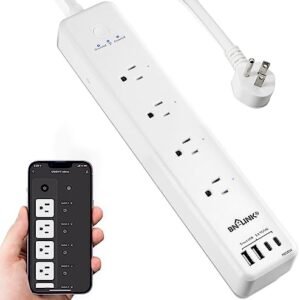BN LINK Smart Plug Power Strip,Surge Protector with 4 Individually Controlled Smart Outlets, 4 USBs (incl. 20W USB-C), works with Alexa & Google home