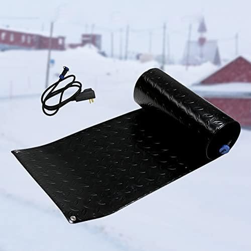 Winter Ice and Snow Melting Mat, Heated Outdoor Walkway Stair Snow Melting Pad, Melts 2 Inches o of Snow Per Hour, Anti-Slip Traction, Prevents Ice Accumulation-15ft*13in(457.2 * 33.02cm)