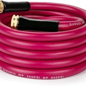 WELLUCK Garden Hose 5/8 in x 25 ft, Heavy Duty Durable Anti Kink Flexible Garden Water Hose for Drinking Water Safe BPA Free, All-weather Lightweight Water Hose for Garden RV Camper Marine