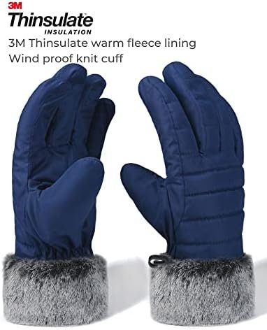 accsa Women Winter Waterproof Snow Gloves 3M Thinsulate Warm Windproof Ski Gloves for Women - Image 3