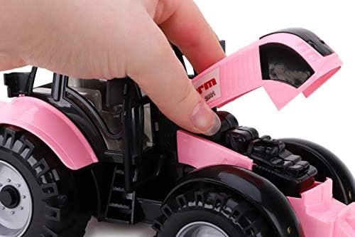 Toyland Friction Powered Farm Tractor with Opening Bonnet (Pink) - Image 4