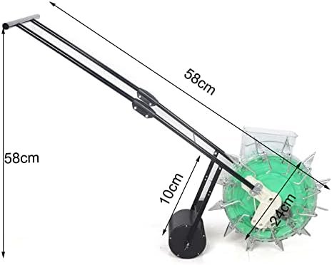 Garden Seeder, Seed Spreader Push with 12 Seeding Ports, Hand-Push Roller Seeding and Fertilizer Applicator Planting Depth 3.5-7.8cm, Precision Garden Seeder Row Planter for Corn Cotton Soybean Peanut - Image 7