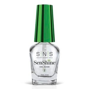 SNS Base Coat Nail Polish for Nail Dip Powder, SenShine Gel Base - Long-Lasting & Fast-Drying Nail Strengtheners Gel Base - Low-Odor & No UV Lamp Required - 0.5 OZ