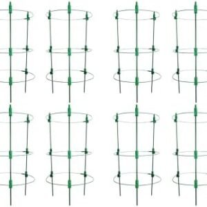 Adjustable Tomato Plant Support Cages. 8 Pack 36 Inch Tomato Plant Stakes for Climbing Plants,Vegetables，Flowers，Fruit.