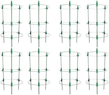 Adjustable Tomato Plant Support Cages. 8 Pack 36 Inch Tomato Plant Stakes for Climbing Plants,Vegetables,Flowers,Fruit.