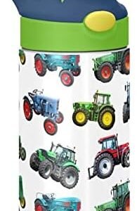Stainless Steel Water Bottle for kids- 12 Ounce Stainless Steel Vacuum Insulated Water Bottle for Kids children,Double Wall Vacuum Insulated Bottles (Tractor-1)