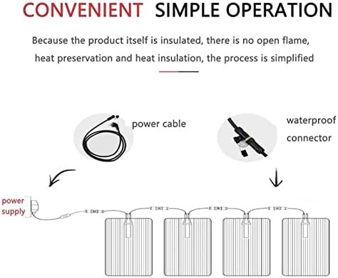 Winter Ice and Snow Melting Mat, Heated Outdoor Walkway Stair Snow Melting Pad, Melts 2 Inches o of Snow Per Hour, Anti-Slip Traction, Prevents Ice Accumulation-15ft*13in(457.2 * 33.02cm) - Image 5