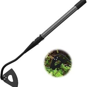 COCONUT Hollow Hoe with Handle, 28 Inch Hoe Garden Tool Heavy Duty, Gardening Hoe with Durable Blade for Backyard Weeding Loosening Planting Digging