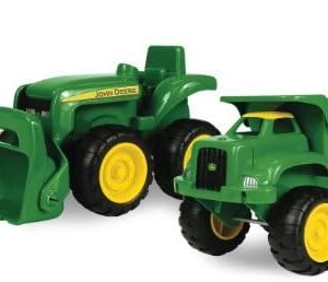 John Deere Sandbox Toys - Includes Dump Truck Toy and Tractor Toy with Loader - Kids Outdoor Toys - Easter Gifts for Kids - Frustration Free Packaging - Green - 2 Count - Ages 18 Months and Up