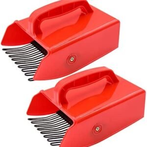 1/2/4 Pack Berry Picker, Berry Pickers and Rakes with Metallic Comb and Ergonomic Handle for Easier Berry Picking, Blueberry Rake Scoop for Blueberries, Lingonberries(2 Pack Red)