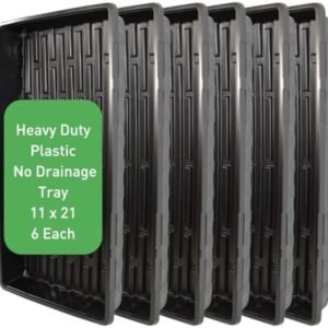 GARDEN TRENDS 1020 No Drainage Trays - Seed Starting Reusable Plastic Trays - Plant Germination Tray (6) - Fits Standard Plug Trays